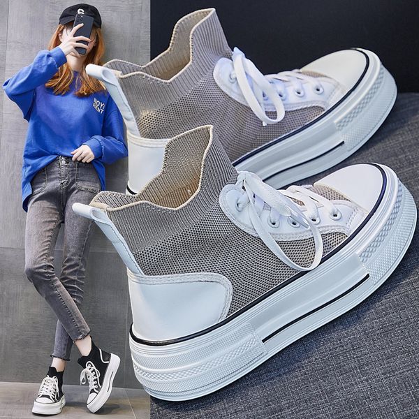 2022 autumn and winter new women shoes high knitted vulcanized shoes women casual shoes comfortable and breathable sneakers, Black
2022 autumn and winter new women shoes high knitted vulcanized shoes women casual shoes comfortable and breathable sneakers, Black