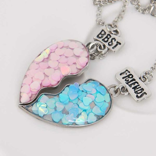 pendant necklaces 2pcs/set friends necklaces sequin heart broken stitching pendant chain necklace bff friendship jewelry gifts for girl wome, Silver
pendant necklaces 2pcs/set friends necklaces sequin heart broken stitching pendant chain necklace bff friendship jewelry gifts for girl wome, Silver