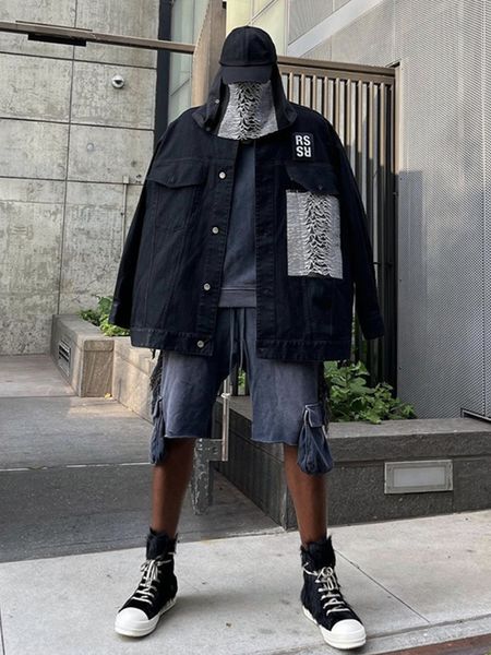fashion brand raf coat men patched jackets techwear deconstruction zipper jacket casual cotton coat men cargo jackets, Black;brown 
fashion brand raf coat men patched jackets techwear deconstruction zipper jacket casual cotton coat men cargo jackets, Black;brown