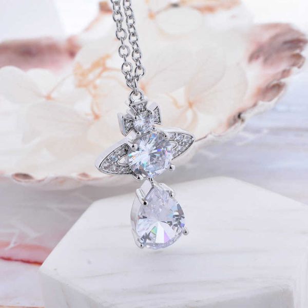 chaopin western empress dowager's niche design nana banquet light luxury zirconia pendant water drop necklace for women, Silver
chaopin western empress dowager's niche design nana banquet light luxury zirconia pendant water drop necklace for women, Silver