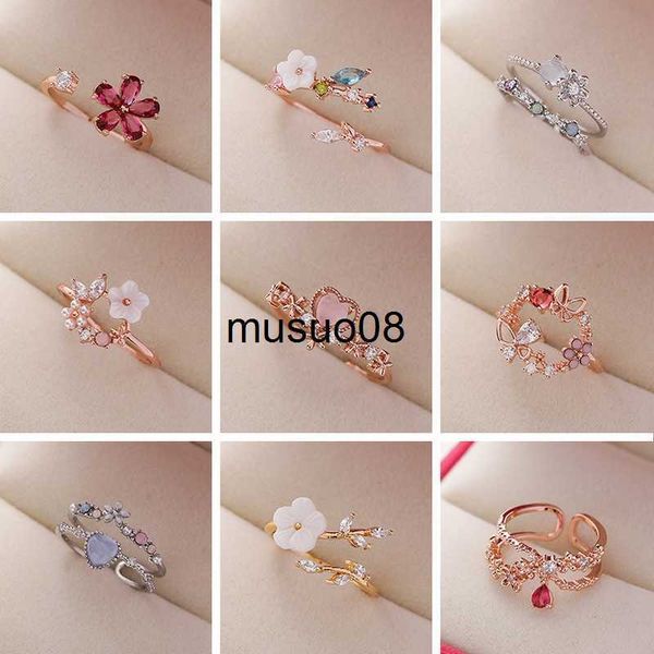 band rings new fashion crystal zircon rings sweet flower leaf butterfly adjustable open rings female wedding engagement jewelry gift j230602, Silver
band rings new fashion crystal zircon rings sweet flower leaf butterfly adjustable open rings female wedding engagement jewelry gift j230602, Silver