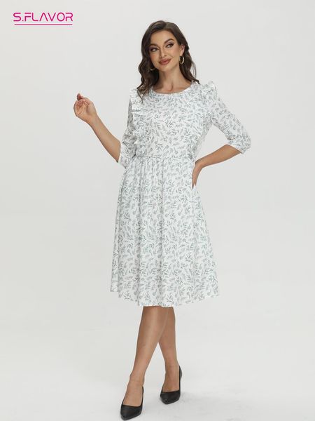 dresses s.flavor elegant women's white printed ruffled midi dresses oneck 3/4 sleeve casual aline vestidos de, Black;gray
dresses s.flavor elegant women's white printed ruffled midi dresses oneck 3/4 sleeve casual aline vestidos de, Black;gray