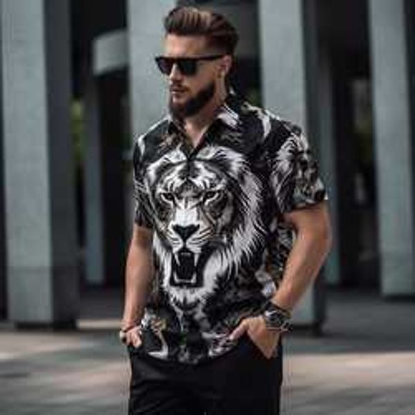 lion printed custom men's shirts new fashion long sleeve shirt plus size single button turn down spring men clothing kmjf, White;black
lion printed custom men's shirts new fashion long sleeve shirt plus size single button turn down spring men clothing kmjf, White;black
