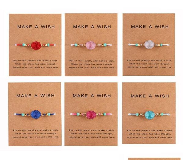handmade druzy resin stone bracelet make a wish card wax rope braided bracelets bangles with rice bead for women girls summer beac8606386, Golden;silver
handmade druzy resin stone bracelet make a wish card wax rope braided bracelets bangles with rice bead for women girls summer beac8606386, Golden;silver