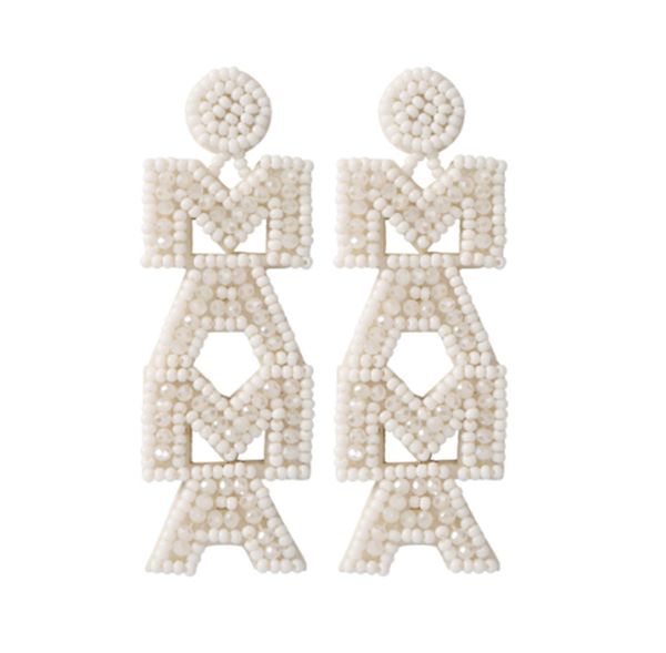 bohemian style creative mama mother's day earrings high grade retro letter rice bead woven handmade earrings, Golden
bohemian style creative mama mother's day earrings high grade retro letter rice bead woven handmade earrings, Golden