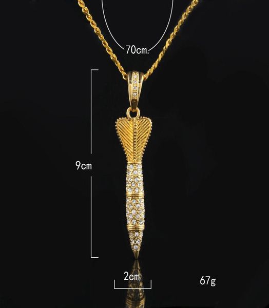 bling bling gold color rhinestone iced out military rocket arrow dart pendant necklace hip hop style rapper jewelry7790196, Silver
bling bling gold color rhinestone iced out military rocket arrow dart pendant necklace hip hop style rapper jewelry7790196, Silver