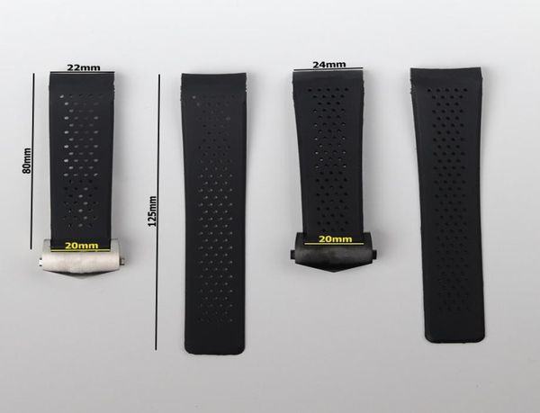 22mm 24mm silicone black submersible men watchband for tag heuer strap perforated watch band sport bracelet belt accessories1626566, Black;brown
22mm 24mm silicone black submersible men watchband for tag heuer strap perforated watch band sport bracelet belt accessories1626566, Black;brown