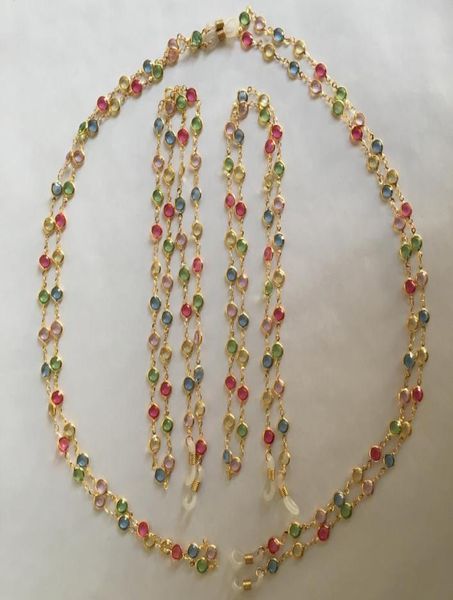 gold or silver electroplated sunglass eyeglass brass chain spectacle retainer patched with flat acrylic beads lanyard string4805300
gold or silver electroplated sunglass eyeglass brass chain spectacle retainer patched with flat acrylic beads lanyard string4805300