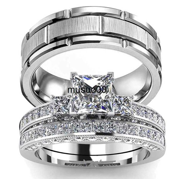 band rings gorgeous couple ring women square cut crystal rhinestones rings set couples matching fashion stainless steel jewelry set anillos, Silver
band rings gorgeous couple ring women square cut crystal rhinestones rings set couples matching fashion stainless steel jewelry set anillos, Silver