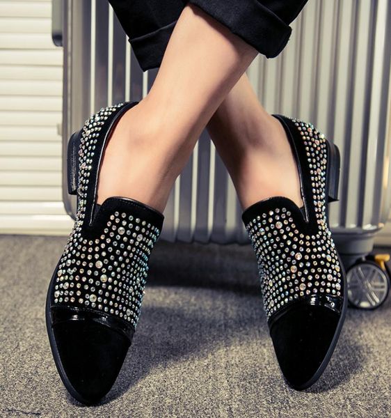 luxury rhinestone men loafers handmade leather pointed toe wedding shoes fashion casual men039s dress shoes2560703, Black
luxury rhinestone men loafers handmade leather pointed toe wedding shoes fashion casual men039s dress shoes2560703, Black