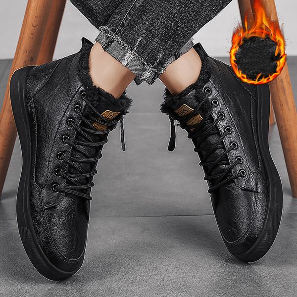 winter new mens high-simple temperament leisure leather shoes for man boots light weight british wild trendy shoes, Black
winter new mens high-simple temperament leisure leather shoes for man boots light weight british wild trendy shoes, Black