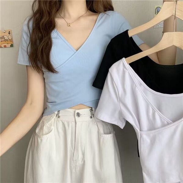 multi-color and multi-size cross solid color v-neck women crop streetwear grunge baby tee vintage casual short sleeve t-shirt clothes/-2xl, White
multi-color and multi-size cross solid color v-neck women crop streetwear grunge baby tee vintage casual short sleeve t-shirt clothes/-2xl, White