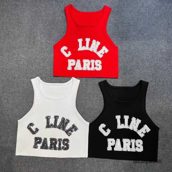 ce2023 early spring new heavy industry sequin letter tank knitted slim and fashionable outerwear with inner strap for women, White
ce2023 early spring new heavy industry sequin letter tank knitted slim and fashionable outerwear with inner strap for women, White
