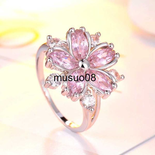 band rings elegant fashion sakura princess engagement rings for bride jewelry romantic cherry blossom zircon lady rings j230602, Silver
band rings elegant fashion sakura princess engagement rings for bride jewelry romantic cherry blossom zircon lady rings j230602, Silver