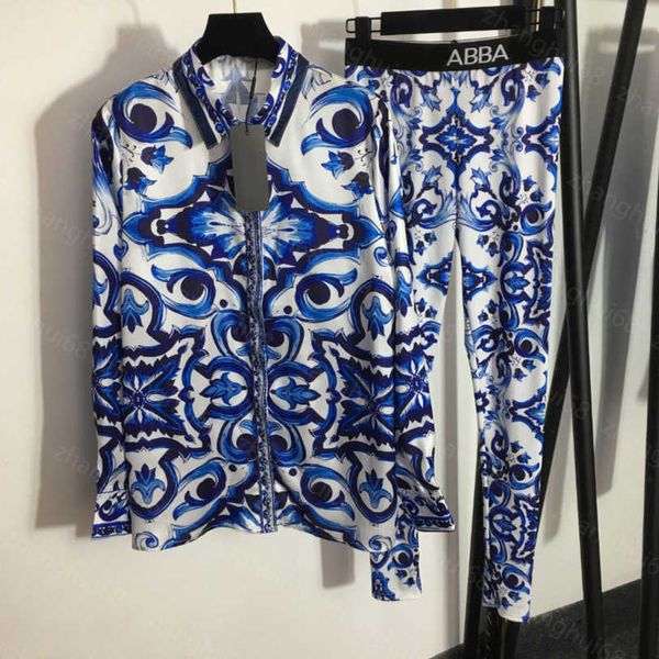 23ss shirts suits casual suit women pants sets womens designer clothing blue and white porcelain printed shirt stretch leggings set women cl
23ss shirts suits casual suit women pants sets womens designer clothing blue and white porcelain printed shirt stretch leggings set women cl