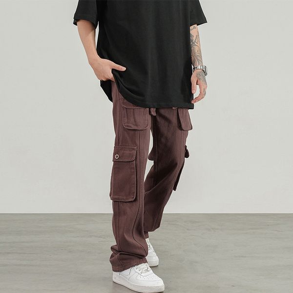 men's pants men purple multi-pockets cargo jean pants men's straight baggy streetwear hip hop neutral denim trousers 5 colors, Black
men's pants men purple multi-pockets cargo jean pants men's straight baggy streetwear hip hop neutral denim trousers 5 colors, Black