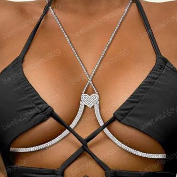 trend metal rhinestone heart shaped chest chain hip hop party creative body chain women's charm jewelry accessories gift, Slivery;golden
trend metal rhinestone heart shaped chest chain hip hop party creative body chain women's charm jewelry accessories gift, Slivery;golden
