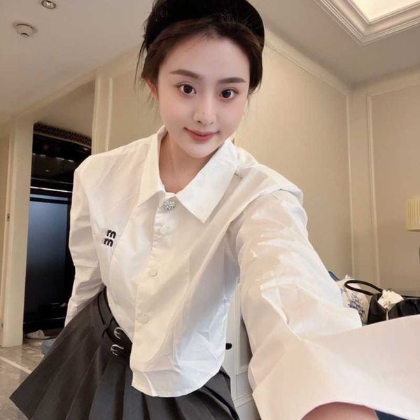 womens clothing designer shirt lapel short long sleeved shirt letter embroidery blouse business casual cardigan coat, White
womens clothing designer shirt lapel short long sleeved shirt letter embroidery blouse business casual cardigan coat, White