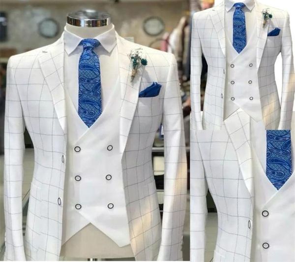 white men suits check pattern wedding tuxedo formal wear customized handsome party suit coatvestwhite pant3975045, Black;gray
white men suits check pattern wedding tuxedo formal wear customized handsome party suit coatvestwhite pant3975045, Black;gray