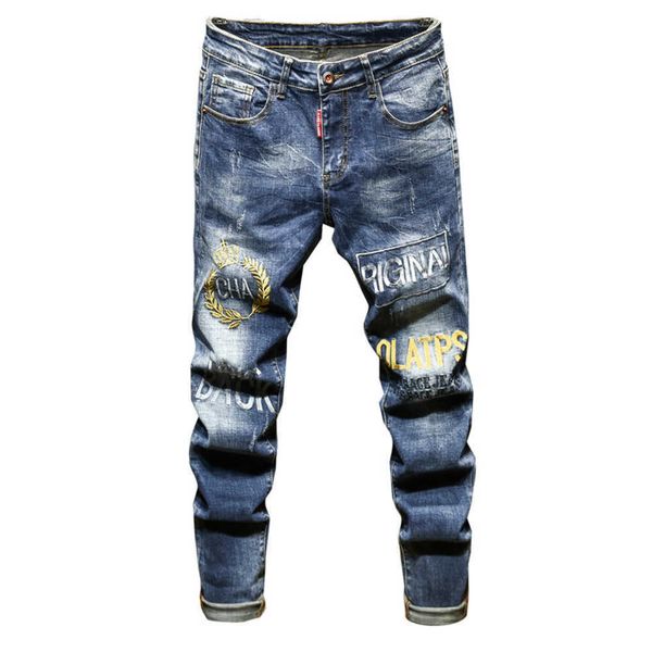 embroidery mens slim fit jeans autumn and winter trendy stretch denim pants hip hop street style trousers, Blue
embroidery mens slim fit jeans autumn and winter trendy stretch denim pants hip hop street style trousers, Blue