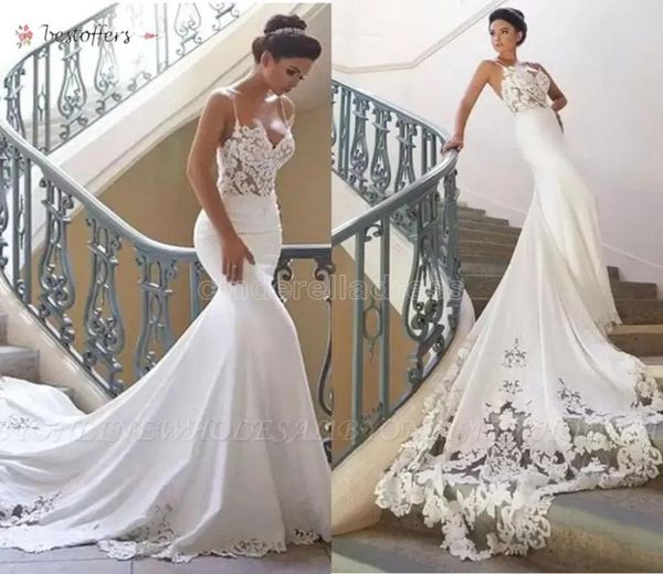 2022 lace appliqued mermaid wedding dresses vintage spaghetti open back beach bohemian bridal gown bm09682594700, White
2022 lace appliqued mermaid wedding dresses vintage spaghetti open back beach bohemian bridal gown bm09682594700, White