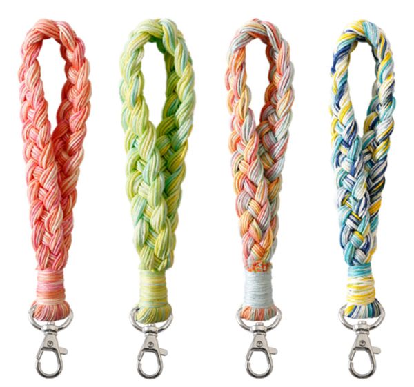 handwoven wrist with keychain, colorful retro rainbow handmade bohemian keyring accessories, Silver
handwoven wrist with keychain, colorful retro rainbow handmade bohemian keyring accessories, Silver