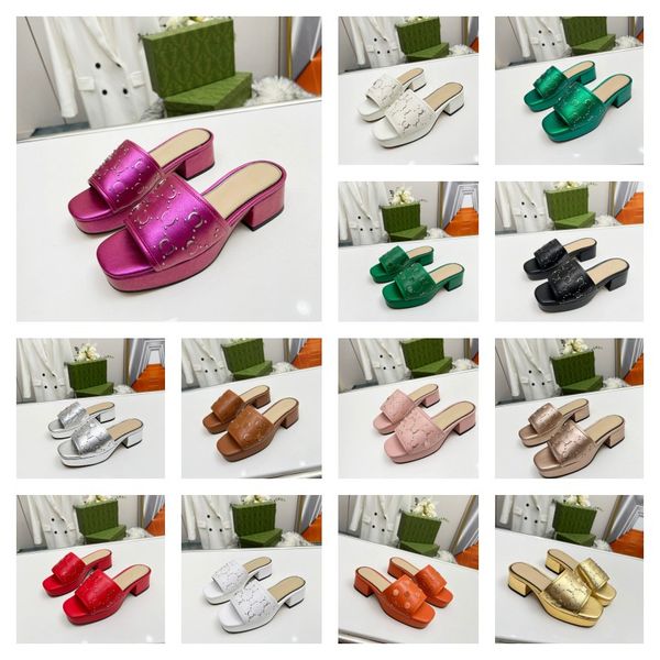 double g letter printed womens slippers mid heel designer real 100% leather platform sandal fashion summer chunky heels sandals 4cm wedding, Black
double g letter printed womens slippers mid heel designer real 100% leather platform sandal fashion summer chunky heels sandals 4cm wedding, Black