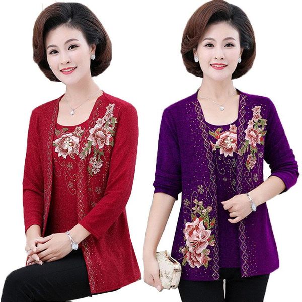 t-shirt women tshirt 2022 new spring long sleeve fake two embroidered tee shirts middleaged and elderly women's elegant coat 1774, White
t-shirt women tshirt 2022 new spring long sleeve fake two embroidered tee shirts middleaged and elderly women's elegant coat 1774, White