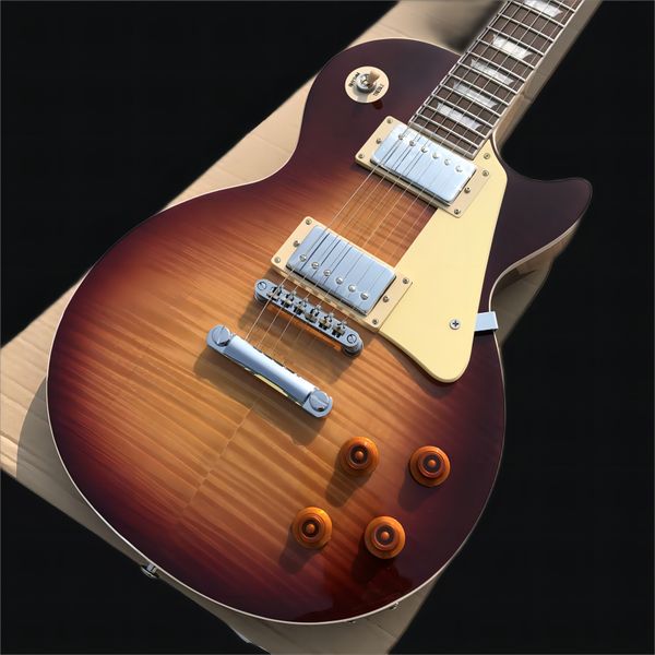 mahogany fingerboard electric guitar, dark sun burst flame maple solid mahogany body, chrome hardware, ing
mahogany fingerboard electric guitar, dark sun burst flame maple solid mahogany body, chrome hardware, ing