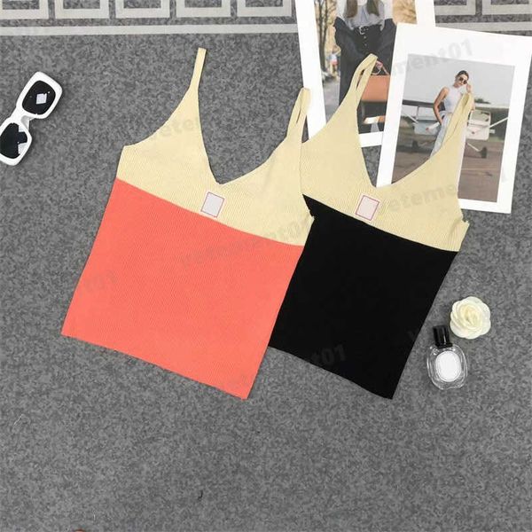 fashion knit tees women knitwear tank clashing colour blocking small logo decoration sleeveless camisole ladies designer womens clothes 0912, White
fashion knit tees women knitwear tank clashing colour blocking small logo decoration sleeveless camisole ladies designer womens clothes 0912, White