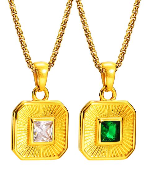women's pendnat necklace personalized and trendy stainless steel square pendant necklace inlay cubic zirconia jewelry gift yw34pn-1616, Golden;silver
women's pendnat necklace personalized and trendy stainless steel square pendant necklace inlay cubic zirconia jewelry gift yw34pn-1616, Golden;silver