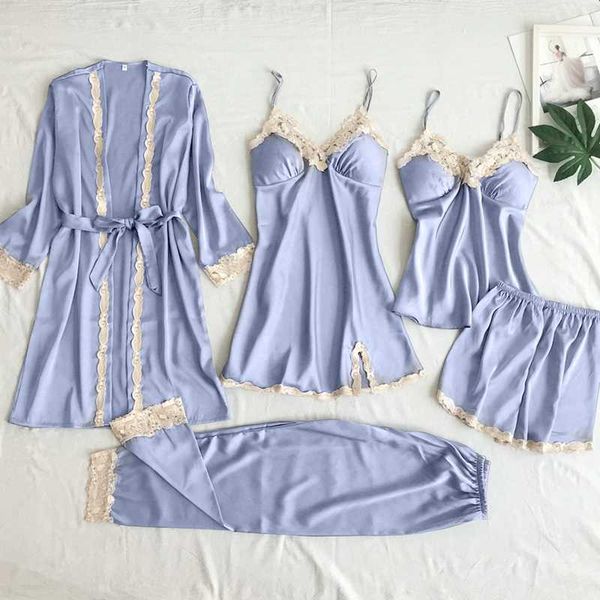 pyjamas 5pcs silk robe set women lace pajamas gown set v-neck nighties wear home nightwear pijama sleepsuit spring nightdress j230601, Red;black
pyjamas 5pcs silk robe set women lace pajamas gown set v-neck nighties wear home nightwear pijama sleepsuit spring nightdress j230601, Red;black