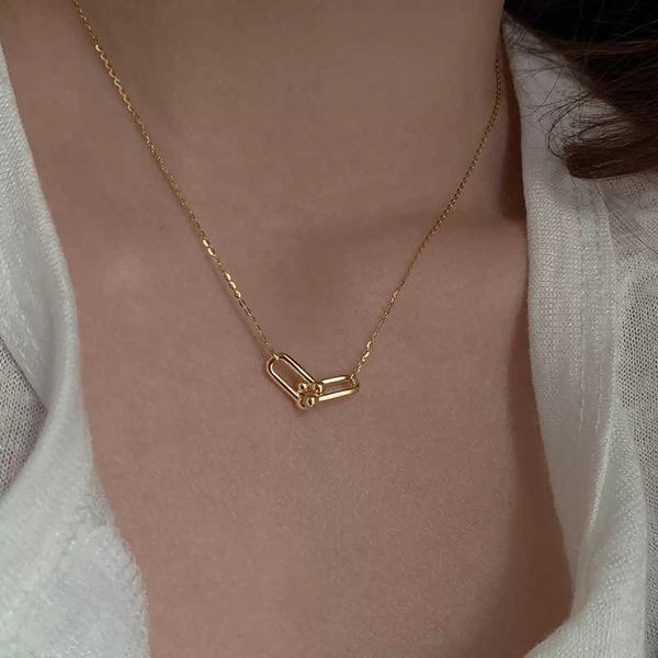 pendant necklaces voq women's lock necklace geometric simple clavicle chain jewelry silver color party gifts j230601