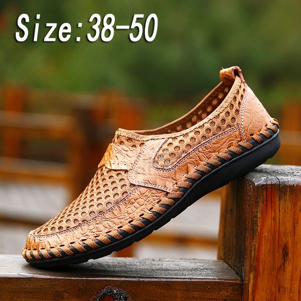 mens mesh casual shoes leather loafers mens outdoor leather shoes breathable handmade flat shoes summer sneakers size 38-50, Black
mens mesh casual shoes leather loafers mens outdoor leather shoes breathable handmade flat shoes summer sneakers size 38-50, Black