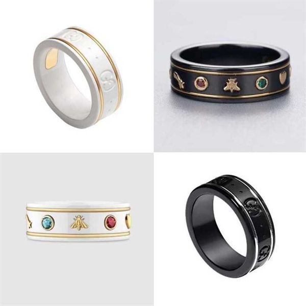 50% off designer jewelry bracelet necklace ring black white ceramic ring 18k bee planet men's women's same couple pair ring, Silver
50% off designer jewelry bracelet necklace ring black white ceramic ring 18k bee planet men's women's same couple pair ring, Silver