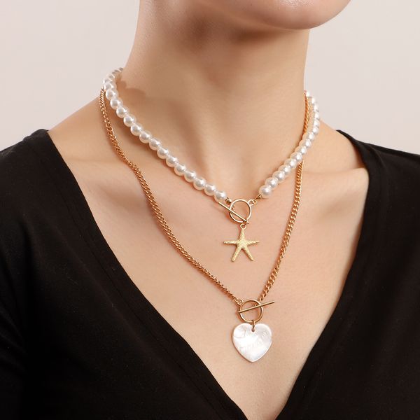 pendant necklace trend double-layer starfish love fritillary necklace female assorted wholesale y2k pearl necklace geometric jewlery for wom, Silver
pendant necklace trend double-layer starfish love fritillary necklace female assorted wholesale y2k pearl necklace geometric jewlery for wom, Silver