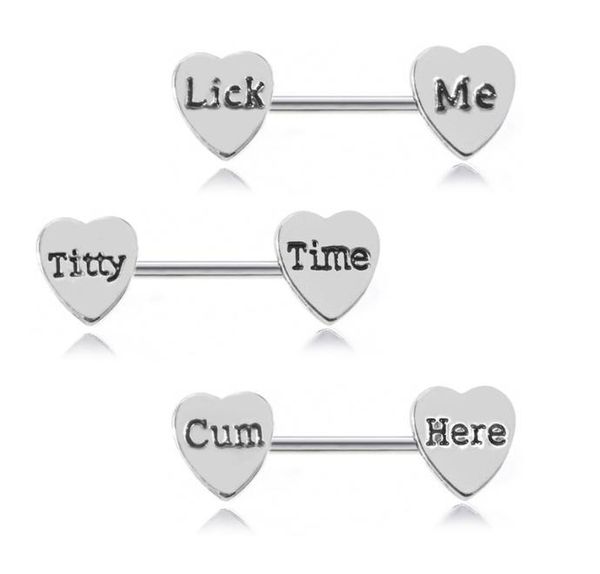 letter heart nipple ring stainless steel tongue rings bar body piercing jewelry for women gift will and sandy8017043, Silver
letter heart nipple ring stainless steel tongue rings bar body piercing jewelry for women gift will and sandy8017043, Silver