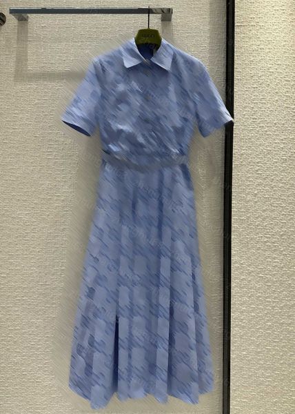 23ss women dress womens designer clothing summer dresses double g jacquard lapel tucked waist short sleeve pleated dress with belt womens cl, Black;gray
23ss women dress womens designer clothing summer dresses double g jacquard lapel tucked waist short sleeve pleated dress with belt womens cl, Black;gray