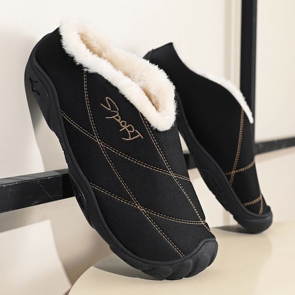 new waterproof non-slip home slippers men indoor warm comfortable cotton shoes short plush flat slipper winter slippers, Black
new waterproof non-slip home slippers men indoor warm comfortable cotton shoes short plush flat slipper winter slippers, Black