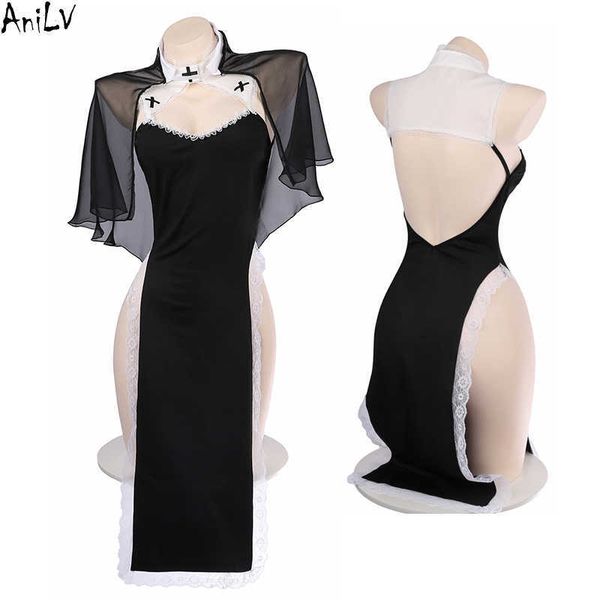 anime costumes anilv halloween women sister nun dress uniform high split cheongsam cosplay dress up lace nightdress pajamas come z0602, Black
anime costumes anilv halloween women sister nun dress uniform high split cheongsam cosplay dress up lace nightdress pajamas come z0602, Black