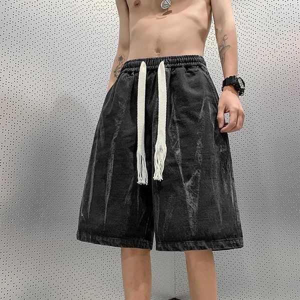 men's shorts summer blue and black jeans men's fashion retro tie-dye japanese streetwear hip-hop loose jeans large pockets men, White;black
men's shorts summer blue and black jeans men's fashion retro tie-dye japanese streetwear hip-hop loose jeans large pockets men, White;black
