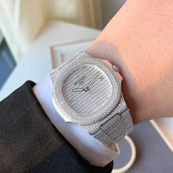 diamond luminous wrist watches patas 40mm*8.3mm 3k 5711 port tinum iced out bezel gift tk61 phippe, Slivery;brown
diamond luminous wrist watches patas 40mm*8.3mm 3k 5711 port tinum iced out bezel gift tk61 phippe, Slivery;brown