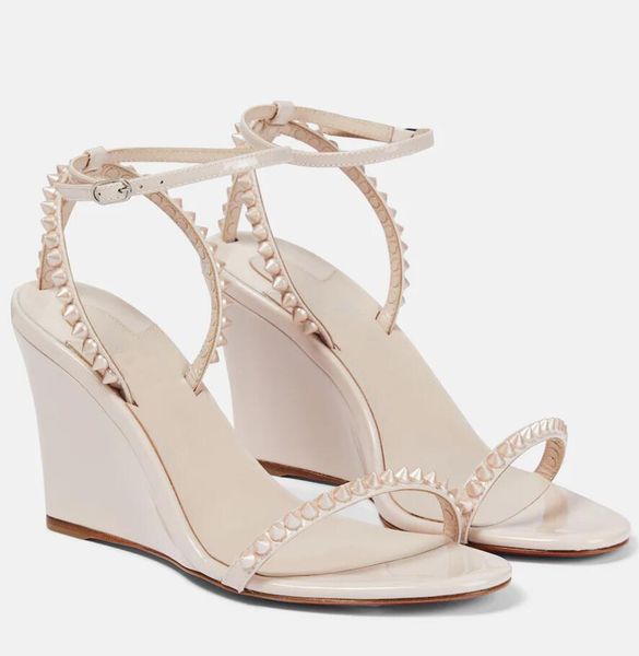 designers reds sole sandal so me wedges studded sandals patent leather high heel wedge-shaped women luxury shoes ankle strap wedding dress w, Black
designers reds sole sandal so me wedges studded sandals patent leather high heel wedge-shaped women luxury shoes ankle strap wedding dress w, Black