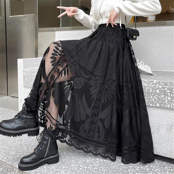dresses elegant high waist black big swing tulle skirt autumn women's lace mesh long skirt korean loose all match pleated skirt clothes, Black;gray
dresses elegant high waist black big swing tulle skirt autumn women's lace mesh long skirt korean loose all match pleated skirt clothes, Black;gray