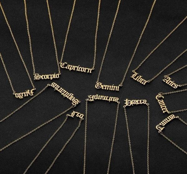 personalized letter zodiac necklace constellation necklaces custom stainless steel old english pendant birthday jewelry gifts3015255, Silver
personalized letter zodiac necklace constellation necklaces custom stainless steel old english pendant birthday jewelry gifts3015255, Silver