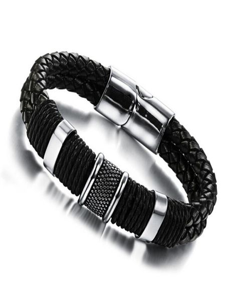 genuine leather bracelet men jewelry stainless steel leather braid bracelet with magnetic buckle claps pulseiras masculina8128366, Golden;silver
genuine leather bracelet men jewelry stainless steel leather braid bracelet with magnetic buckle claps pulseiras masculina8128366, Golden;silver