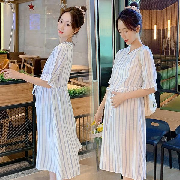 maternity dresses cotton blend casual maternity dress maternity clothing women's short sleeved striped summer dress loose fitting mater, White
maternity dresses cotton blend casual maternity dress maternity clothing women's short sleeved striped summer dress loose fitting mater, White
