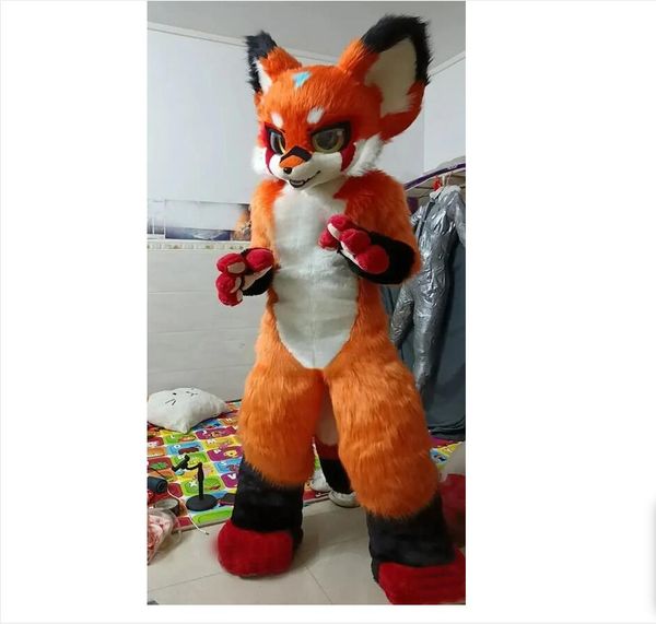 long fur husky dog fox mascot costume fursuit halloween suit with mask for party halloween dress, Red;yellow
long fur husky dog fox mascot costume fursuit halloween suit with mask for party halloween dress, Red;yellow