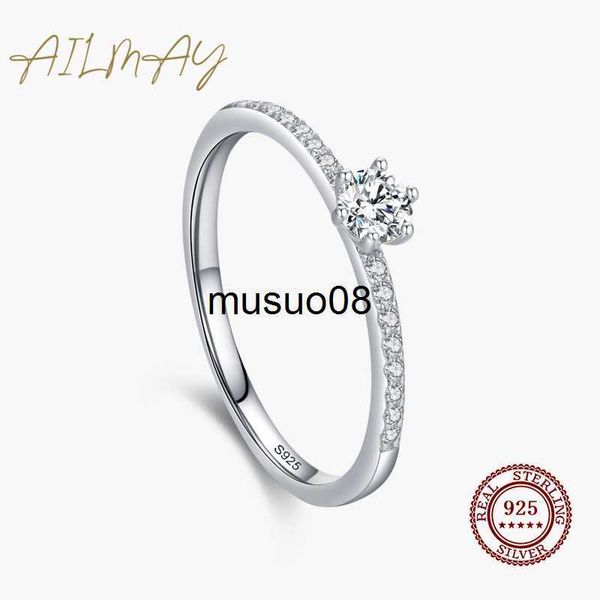 band rings ailmay real 925 sterling silver simple sparkling round clear zircon ring for women classic luxury wedding accessories jewelry j23
band rings ailmay real 925 sterling silver simple sparkling round clear zircon ring for women classic luxury wedding accessories jewelry j23