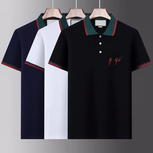 high end embroidered short sleeved cotton polo shirt men's t-shirt european and american fashion clothing summer luxury top, White;black
high end embroidered short sleeved cotton polo shirt men's t-shirt european and american fashion clothing summer luxury top, White;black